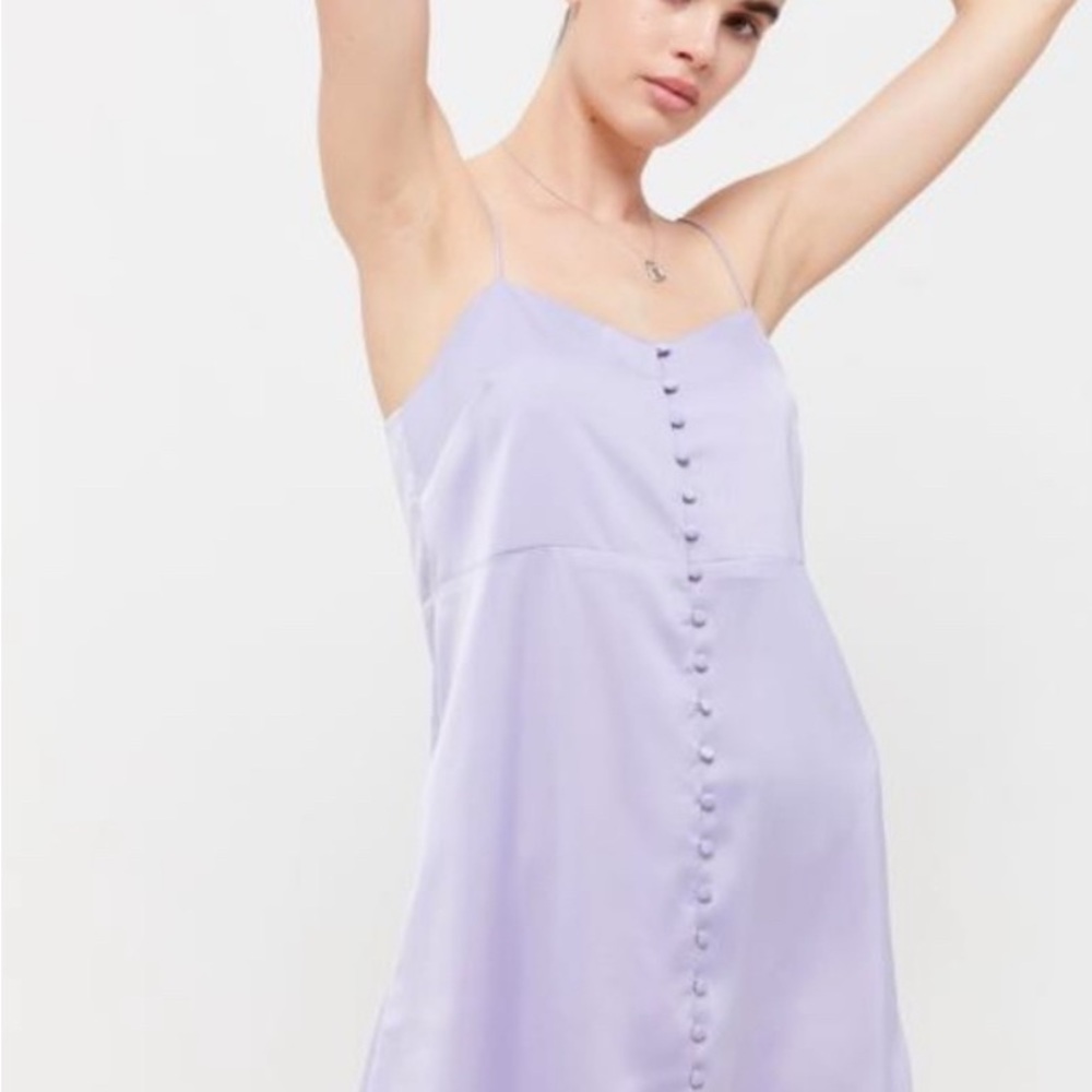 Urban Outfitters Lavender Button-Front Midi Dress